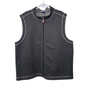 Wilkens Bros Gray Cotton Polyester Full Zip Vest Size XXL